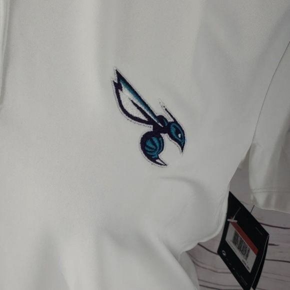 Nike Dri Fit White Golf Polo Hornet Logo NWT Large - Picture 4 of 8